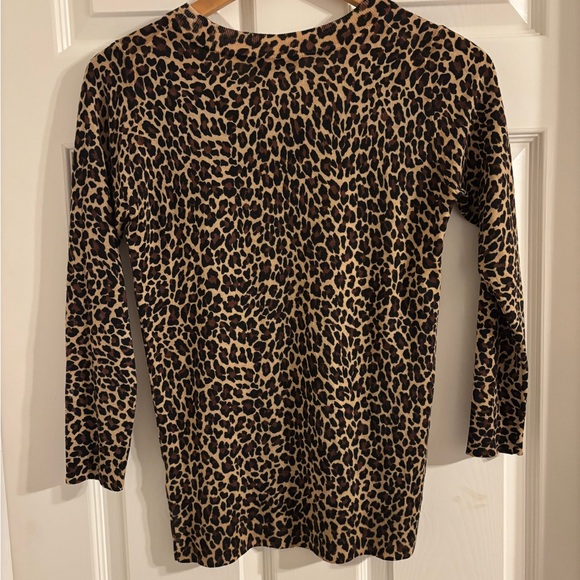 J. Crew Leopard Print Long Sleeve Top - Picture 3 of 5